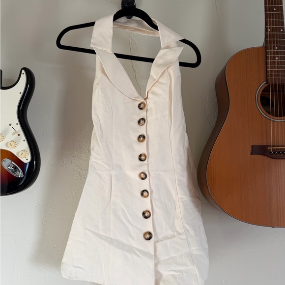 Stone Cold Fox Holly Liv Tuxedo Backless Button Up Halter Dress - Picture 3 of 3